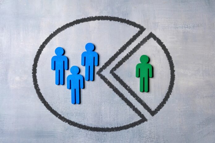 Top,View,Image,Of,Colored,Figures,And,Pie,Chart.,Segmentation